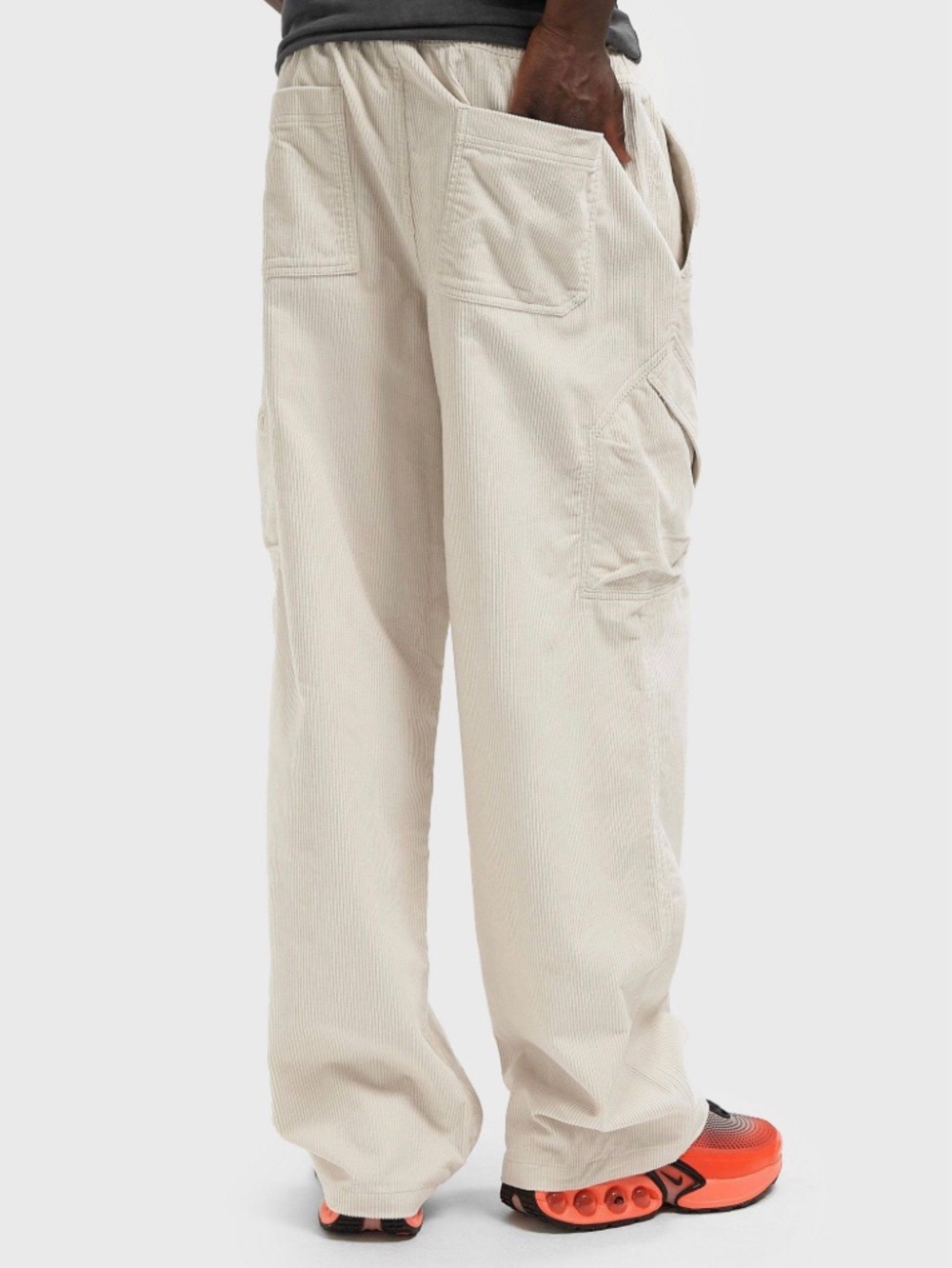 Jordan Flight Men’s Corduroy Trousers Cargo Pants Size Medium Cream
